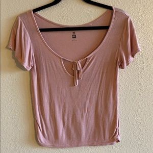 blush pink pac sun me to we front tie top